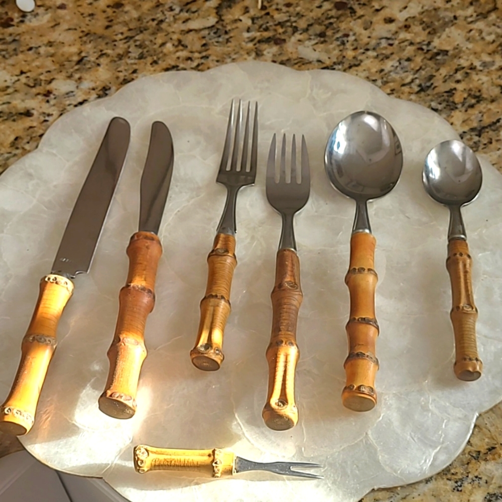 MCM Bamboo 35 Piece flatware set
